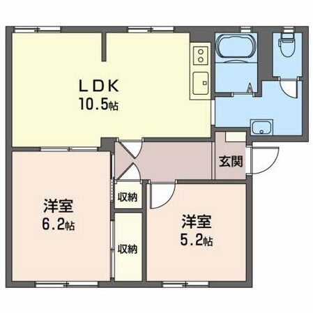 中川原駅 徒歩9分 1階の物件間取画像